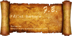 Füsi Barbara névjegykártya